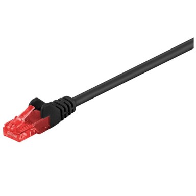 GOOBAY CAT6 U/UTP mrežni patch kabel 1 m crna/crvena