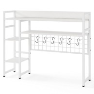 NORTHIX Polica za stol, 4 razine, 94x25x74 cm, 6 kuka, bijela
