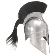 Replika grčke ratničke kacige, za LARP, čelik, srebrna