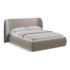 MAKAMII Tapecirani bračni krevet Hauke 160x200 cm s prostorom za odlaganje i podnicom, smeđe-sivi