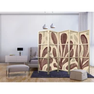 Japanski paravan Valovito lišće – nepravilni biljni oblici u stilu Matissea 225x172 cm
