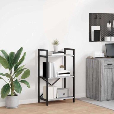 Polica, 56 x 34 x 96 cm, konstruirano drvo, siva sonoma