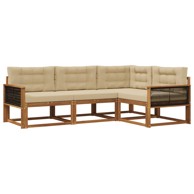 Set vanjskih sofa 4-dijelni s jastukom, prirodna/bež