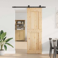 Klizna vrata Narvik, 70 x 210 cm, 152,5 cm, prirodna i crna