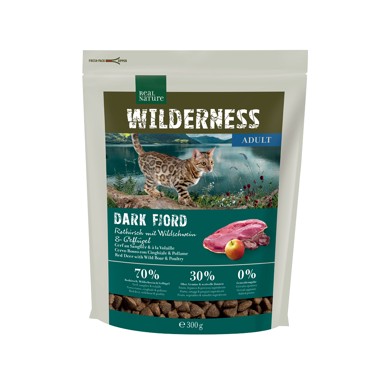 REAL NATURE Suha hrana za mačke Wilderness Adult sob, vepar i perad 300 g