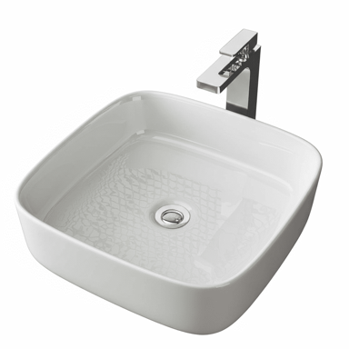 NIKCORP Umivaonik Nadgradni Kvadratni 39x39x13 cm, bijeli