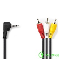 Kabel video/audio AV, 3.5mm (M) na 3xRCA (M), 2m