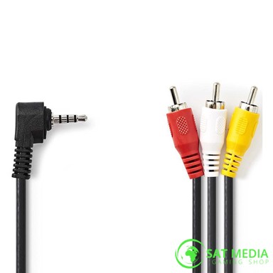 Kabel video/audio AV, 3.5mm (M) na 3xRCA (M), 2m
