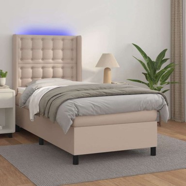 Box Spring krevet s madracem, umjetna koža, 80x200 cm
