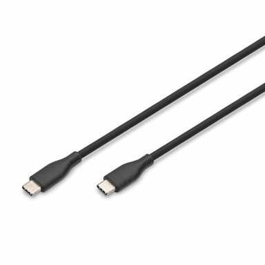 DIGITUS USB C-C kabel 0,5 m 60 W silikonski, crni