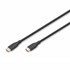 DIGITUS USB C-C kabel 0,5 m 60 W silikonski, crni