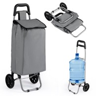 NORTHIX Sklopiva kolica za kupovinu, 35 l, vodootporna Oxford torba, siva