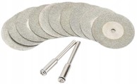 VORTEX Set od 10 dijamantnih diskova za rezanje i brušenje 50 mm, tip Dremel