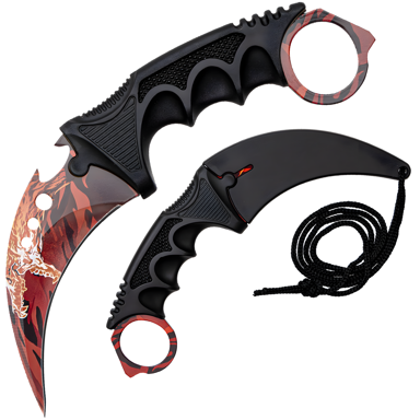 Outdoor nož karambit YN-42087, nehrđajući čelik 420, crveni