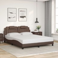 Okvir za krevet s uzglavljem smeđi 160x200 cm od umjetne kože