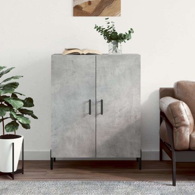 Komoda od konstruiranog drva, 69,5 x 34 x 90 cm, beton siva