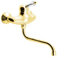 SAPHO Zidna miješalica KIRKÉ CRYSTAL, kristalna ručka, zlato