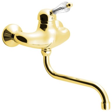 SAPHO Zidna miješalica KIRKÉ CRYSTAL, kristalna ručka, zlato