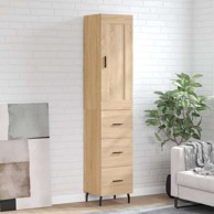 Visoka komoda hrasta sonome 34 5x34x180cm od konstruiranog drva , ladice
