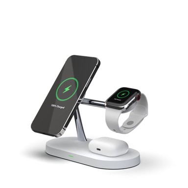 TECH-PROTECT Punjač bežični A12 MagSafe 3u1 za telefon, AirPods i Apple Watch, bijeli