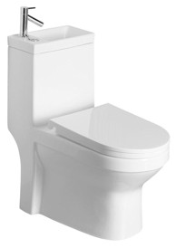 AQUALINE WC kombinacija s umivaonikom, stražnji/donji odljev, bijela keramika