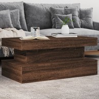 Stolić za kavu s LED svjetlima 90x50x40 cm, smeđa boja hrasta