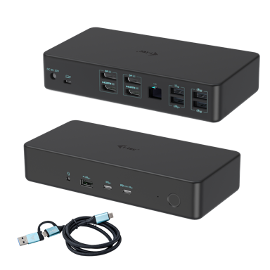 I-TEC Docking stanica, USB-C, 2x DisplayPort, 2x HDMI, 7x USB, 1x RJ45, 1x audio, 1x SD, 100W PD, crna,