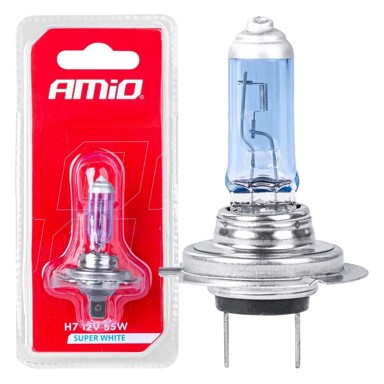 AMIO Halogena žarulja H7, 12V, 55W, Super White, 1 kom.