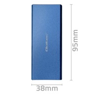 QOLTEC Kućište za M.2 SATA NGFF SSD, USB 3.0, 5 Gb/s, 2 TB, plavo