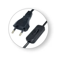 COMMEL 0117 priključni kabel za svjetiljku crni 3m