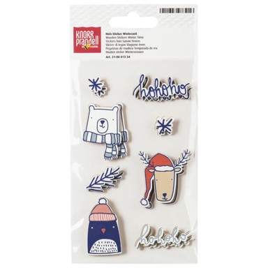Naljepnice ukrasne drvene pk16 Winter Time Knorr Prandel, blister