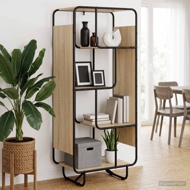 Visoka komoda 60 x 37,5 x 144 cm od prerađenog drva, hrast sonoma