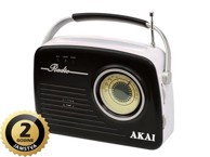AKAI Prijenosni radio uređaj APR-11BLACK, FM, AM, analogna skala, USB, SD, crni