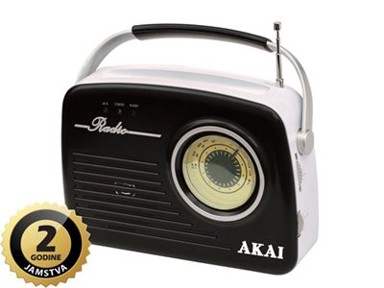 AKAI Prijenosni radio uređaj APR-11BLACK, FM, AM, analogna skala, USB, SD, crni