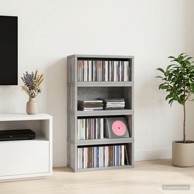 Stalak za CD-ove, 4 kom., 40 × 17 × 17 cm, siva Sonoma