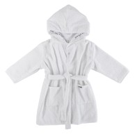 BUBABA BY FREEON Ogrtač za kupanje s natpisom na kapuljači, 104/110/116, bijela