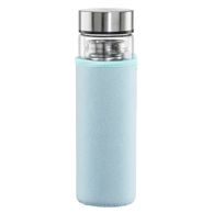 HAMA Boca za piće 00181598, 450 ml, borosilikatno staklo i silikon, plava i prozirna