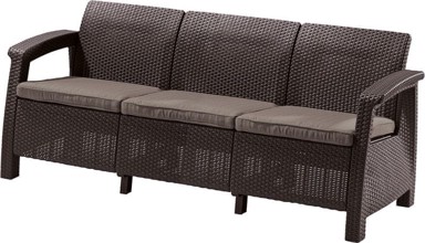 ALLIBERT Trosjed Corfu Love Seat MAX, smeđi