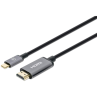 MANHATTAN Video adapter 153607 2 m HDMI tip a (standard) USB-C, crni, srebrni