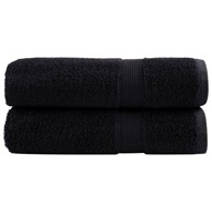 Premium ručnici za ruke Solund, set od 2, 50 × 100 cm, 600 g/m², crni