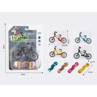 Metalni die-cast mini bicikl s fingerboardom 10.5 cm