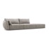 MAZZINI SOFAS Svijetlo siva ležaljka (s lijevim kutom) Vanda, 264x110x85 cm