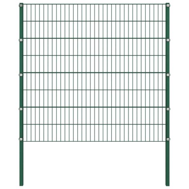 Ogradni panel sa stupovima 176,5 × 160 cm, zeleni