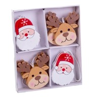 CASA SELECCIÓN Drveni ukrasi za božićno drvce, set 8 kom, 5 cm, Figures