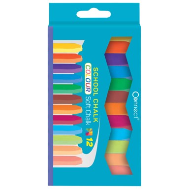 CONNECT Školska kreda, Soft, četvrtasta, 12 boja, sorto