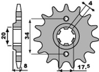 PBR Prednji lančanik JTF327 14T, čelični