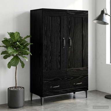 Highboard 70 x 31 x 115 cm od konstruiranog drva, crni hrast