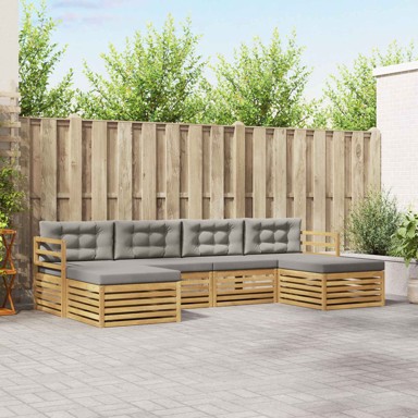 Set vanjskih sofa, 6 kom, bijelo-svjetlosiva