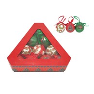 Božićne kuglice, set 10 kom, 4,5 cm, crvena, zelena i bijela