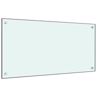 Kuhinjska zaštita od prskanja, kaljeno staklo, bijela